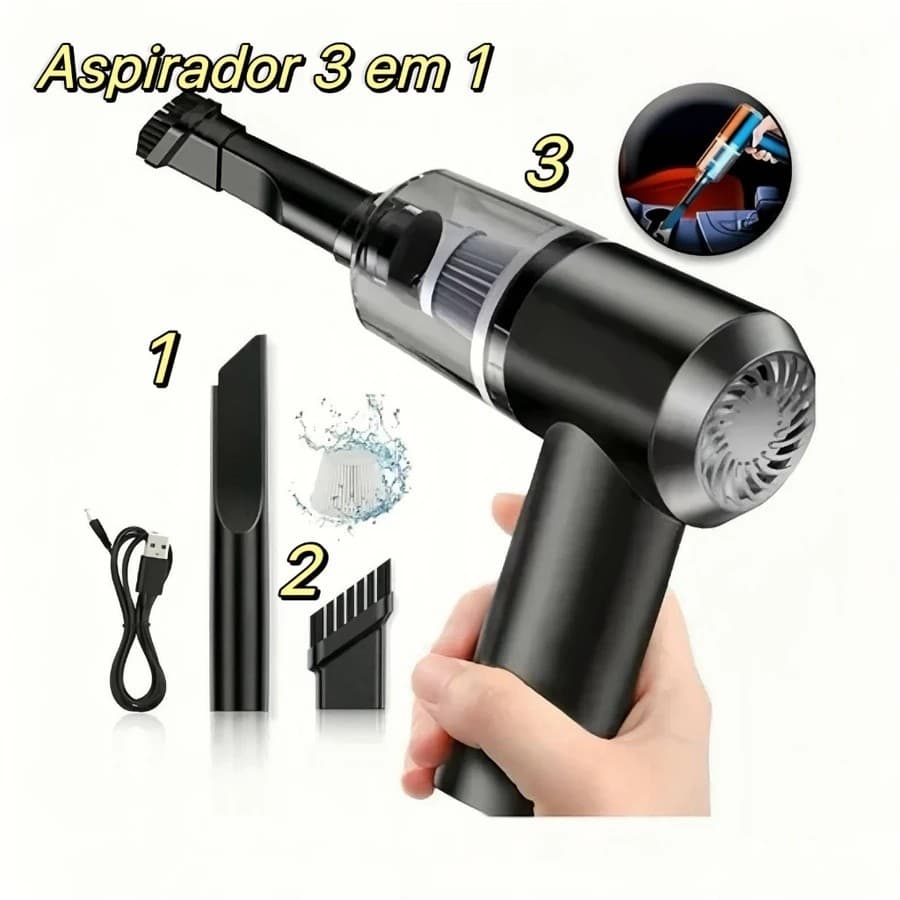 Aspirador e Soprador Portátil 4 em 1 - Alta Potência e Multifuncional para Limpeza Completa bosco