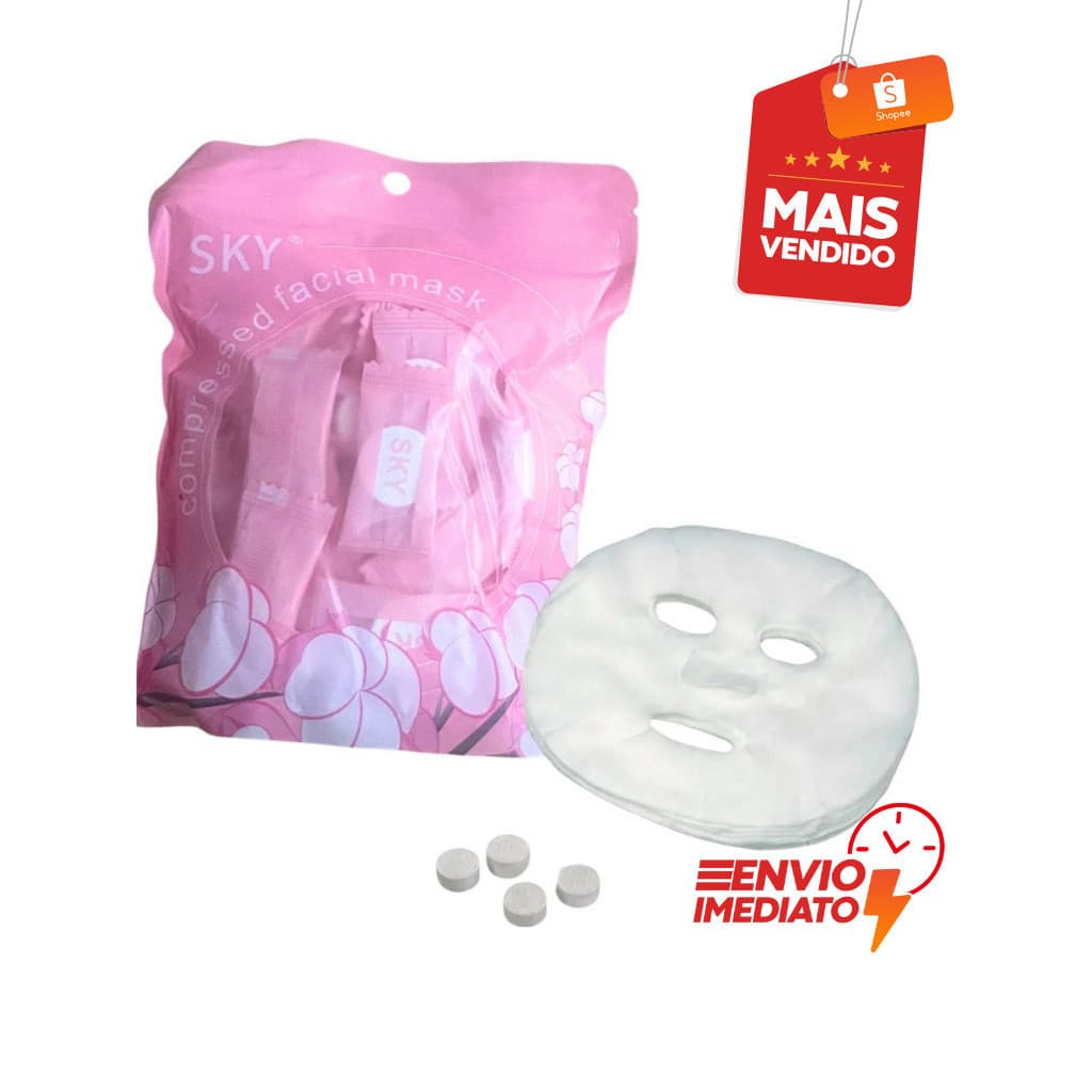 Kit 50 Máscaras Comprimidas Desidratadas Compactadas