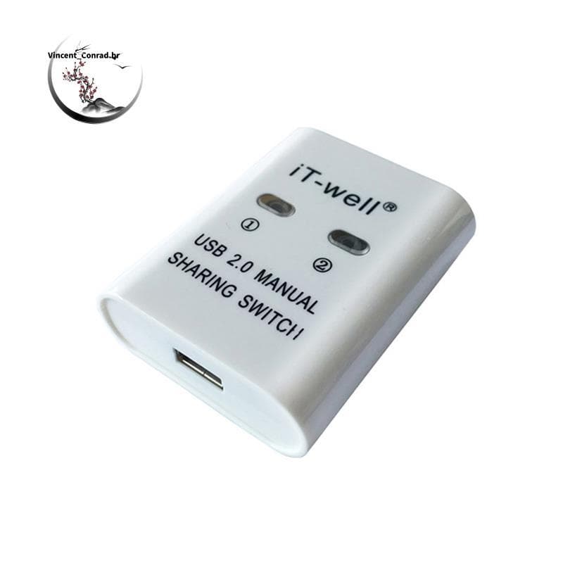 Impressora USB De 2 Portas Switch Hub Share Printer Entre Dois Computadores Para Compartilhar Branca