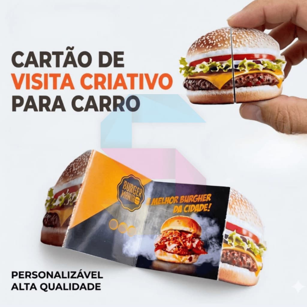 50 Cartões Retrovisor / Cartão de Visita / Cartão Criativo / Cartão Dobrado / Cartão Personalizado