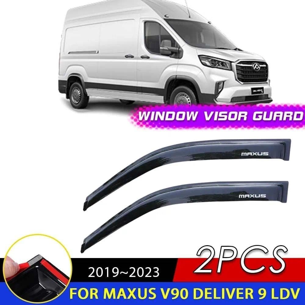 Viseira De Janelas Para Maxus V90 LWB Entregar eDeliver 9 LDV 2019 ~ 2023 Toldos De Porta Abrigos Defletor Chuva Sobranc