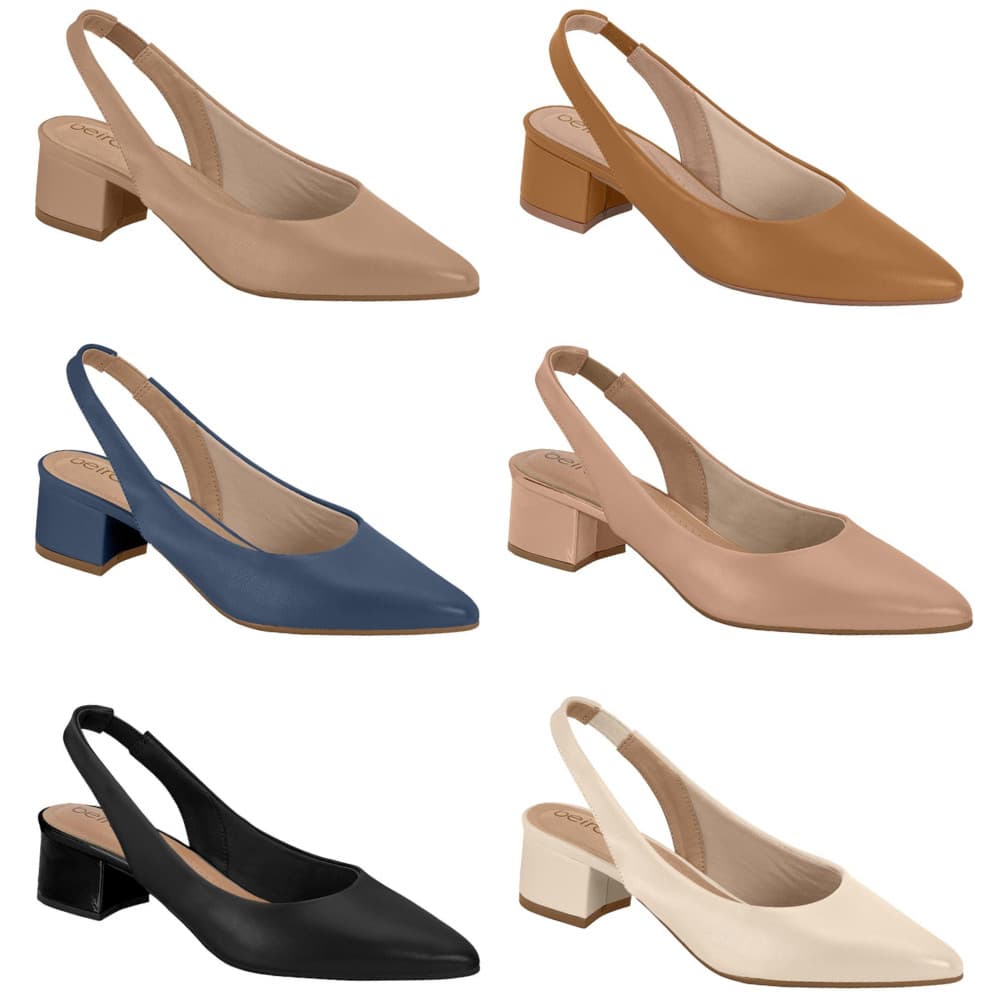 Sapato Scarpin Beira Rio Feminino Salto Baixo Bico Fino