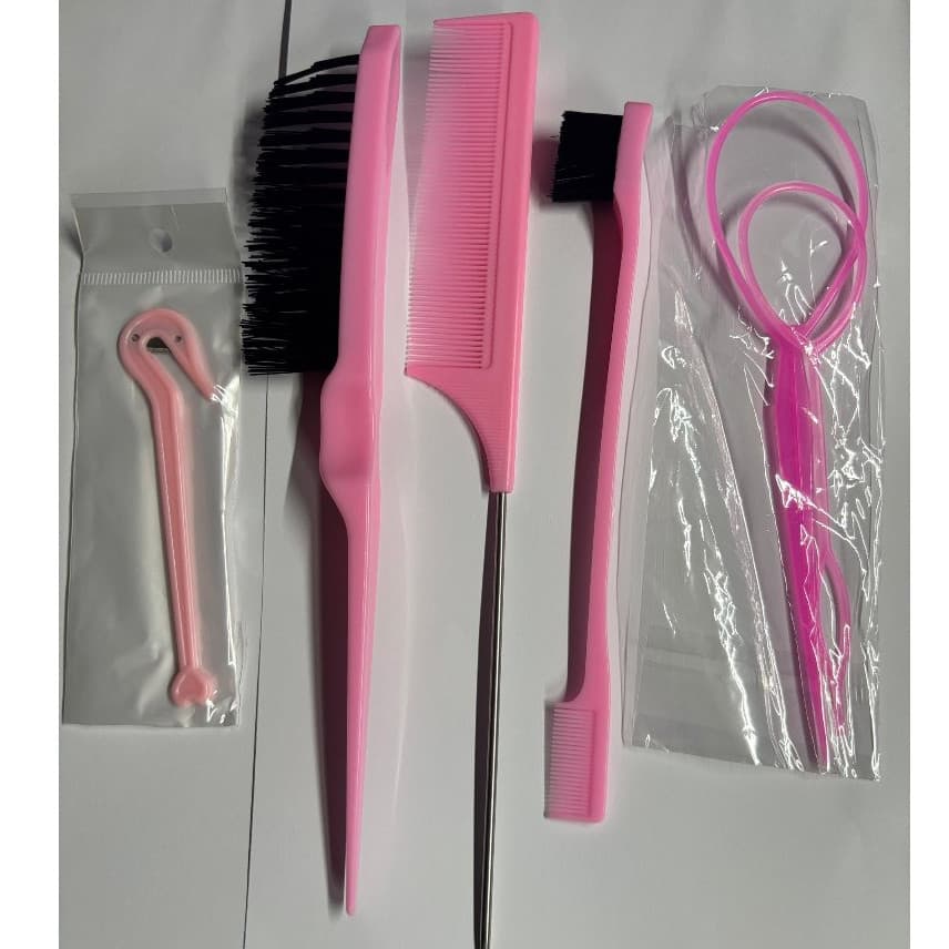 6pcs Conjunto Ferramentas Trança Francesa Loop Elástico Para Remoção Faixas Cabelo Styling Do Cortador Pente