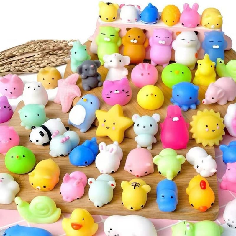Kit com 10 ou 20 Unidades: Squishy Mochi - Bichinhos Macios para Apertar, Brinquedos Anti-stress