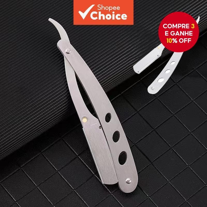 Navalha Reta De Barbeiro Dobrável-Ferramenta Manual De Barbear Para Cuidados Faciais E Barba Homens , Lâmina De Cabeleir