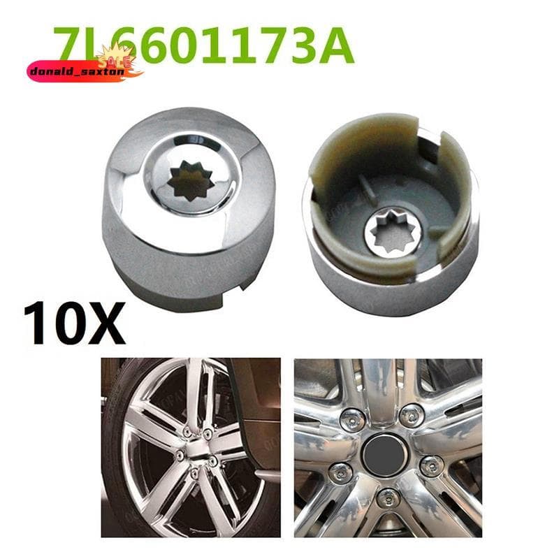 [Rápido D] 7L6 601 173A 2ZZ 10 Unidades Tampa De Porca De Parafuso De Roda Cromada Para 2004-2017 7L6601173A