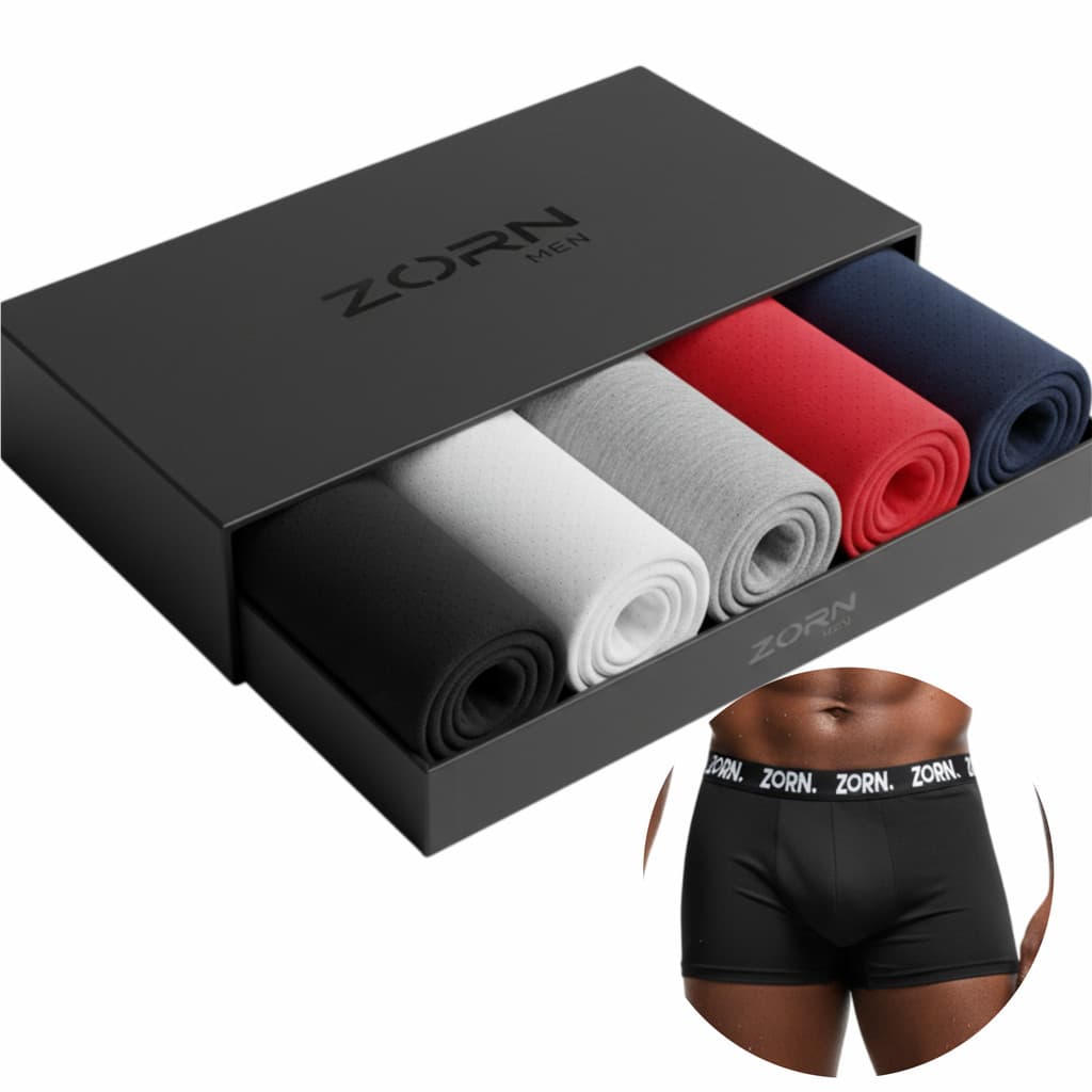 Kit 05 Cuecas Boxer DryFit Respirável Anti-Odor Masculina