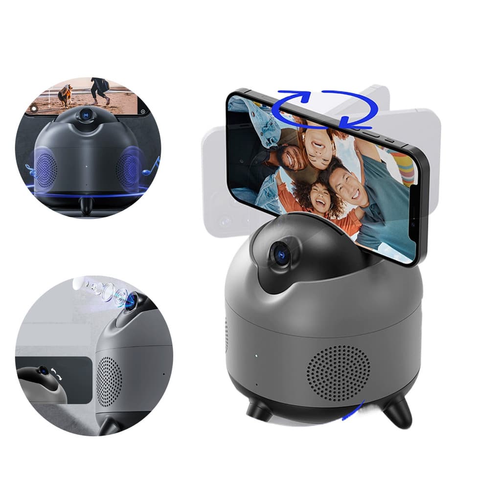 Tripé de Câmera 360° com Rastreamento Automático Giro Inteligente Face Tracking para Vídeos e Fotos