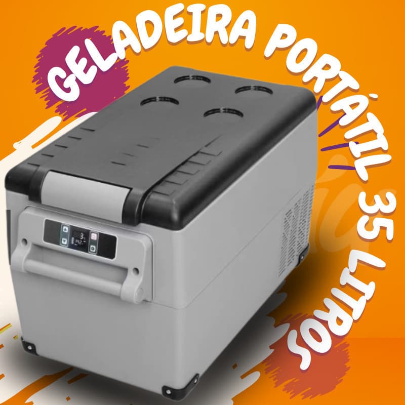 Geladeira Portátil 32 Litros  32L Caminhão Carro Motor home camping praia Quadrivolts OLUAP