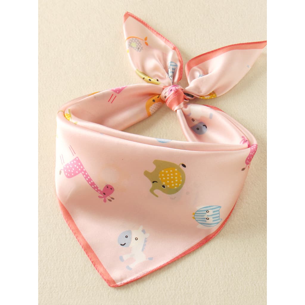 Lenço infantil de seda amoreira primavera outono estilo fino coreano menina bebê lenço de seda criança menina bebê dos d