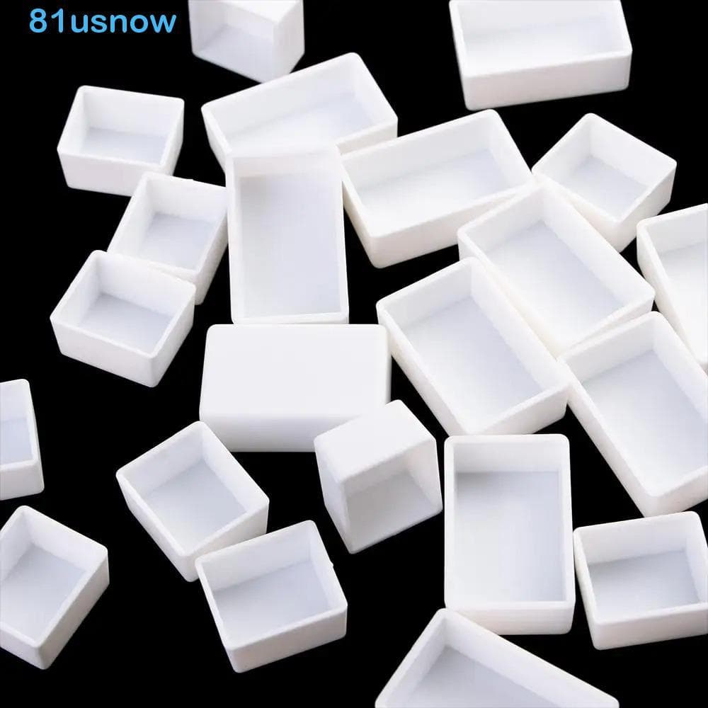 USNOW1 Panela De Tinta Plástica Vazia Branca , Mini Caixa De Pintura Aquarela Portátil Quadrada Pequena , Multifuncional