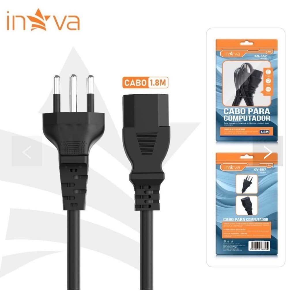 Inova Cabo De Força Energia Para Computador 1.8metro KV-557