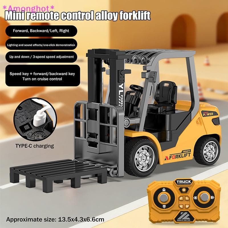 Entrehot > Novo 1/64 Liga De Controle Remoto Empilhadeira Engenharia Veículo Brinquedos De Mesa Modelo Coleção Presente 