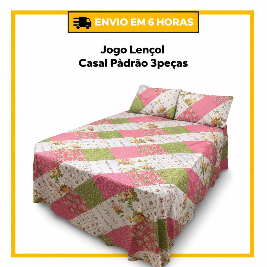 kit Lençol com Fronhas Solteiro, Casal, Queen ou King Box 100% Poliéster Estampado