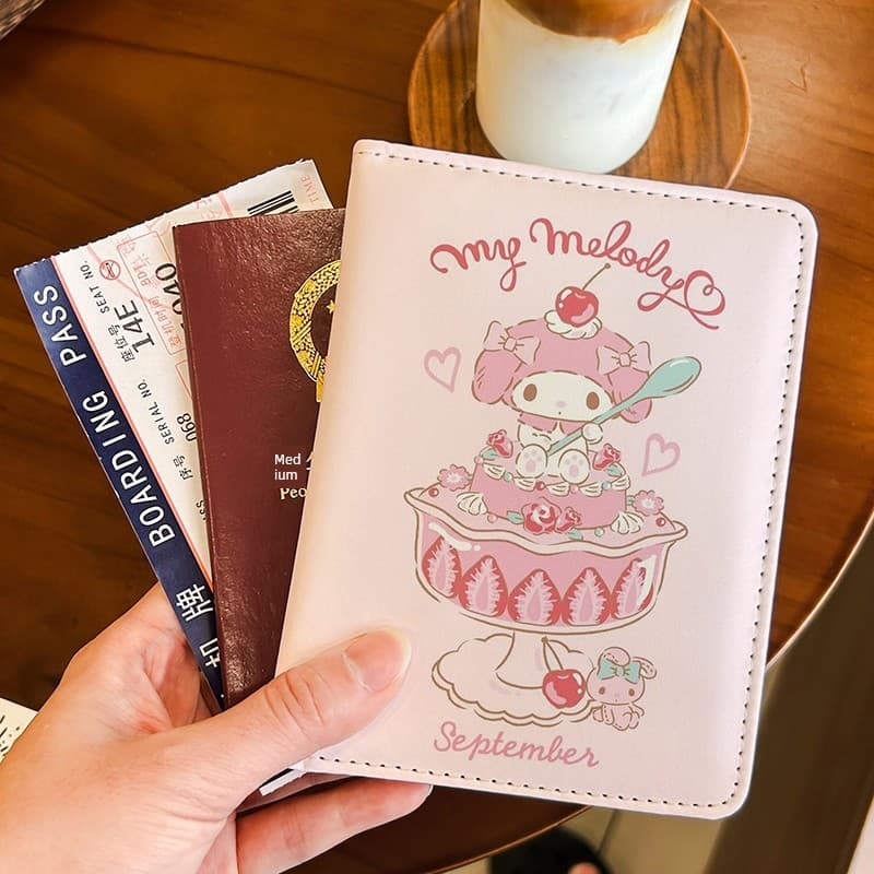 Doce melodia foto titular saco de documentos caso protetor multifuncional titular do cartão viajar no exterior armazenam