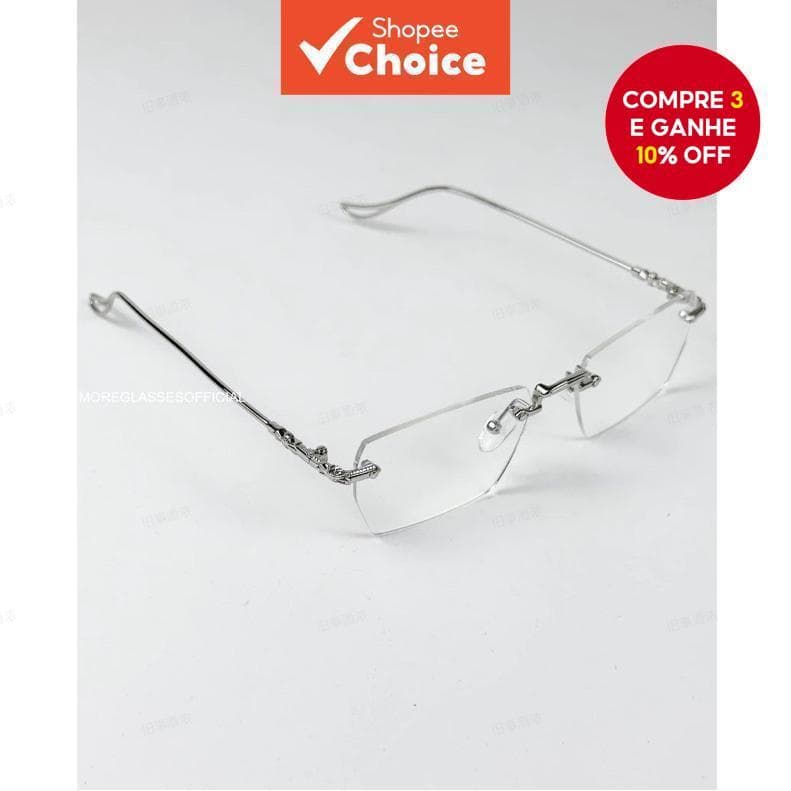 Óculos De Leitura Sem Aro Com Bloqueio De Luz Azul Chanfrados Para Homens Retrô