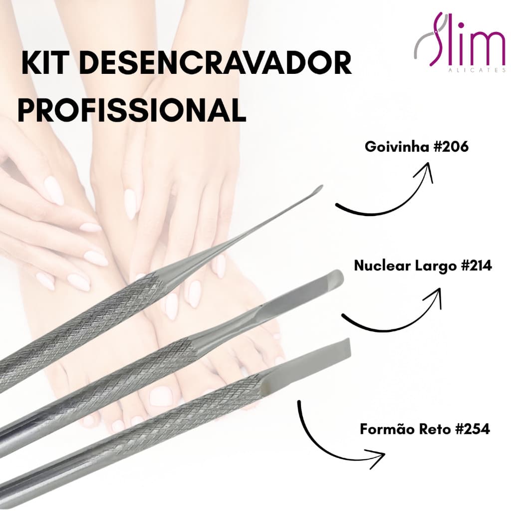 Kit Desencravador Slim - Manicure e Podologia - Profissional