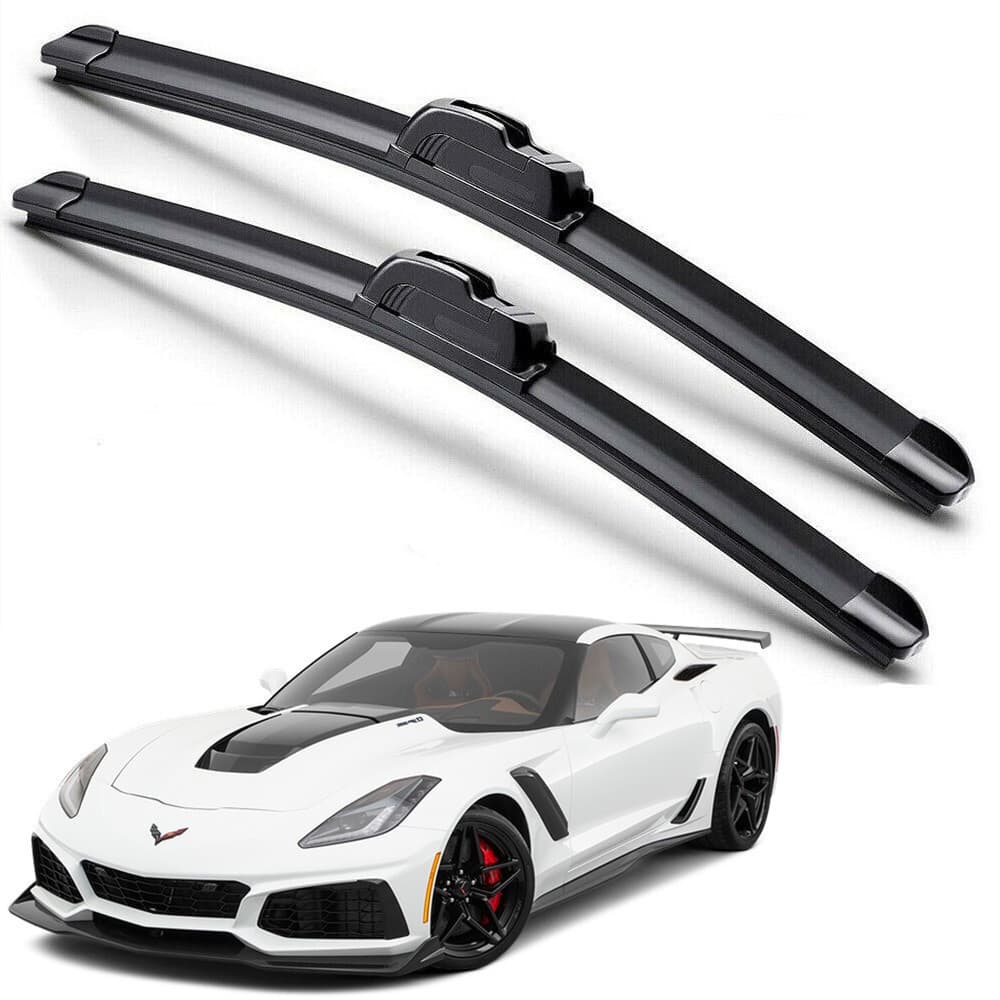 Para 2014-2019 Chevy Corvette C7 Lâminas De Limpador De Pára-Brisa J-HOOK Silicone Híbrido