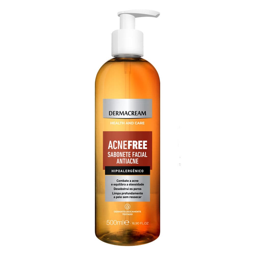 Sabonete Facial Dermacream Acnefree 500ml