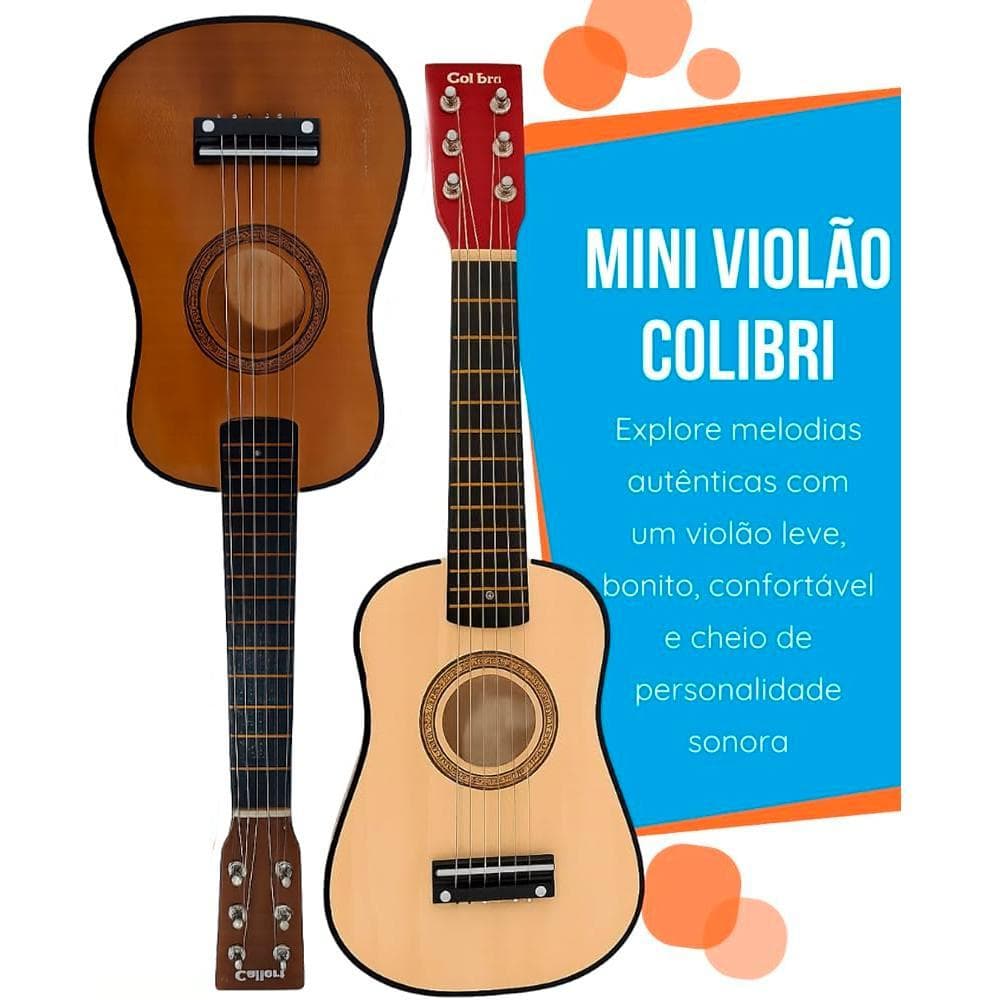 Mini Violão Infantil para Criança Corda de aço corpo madeira