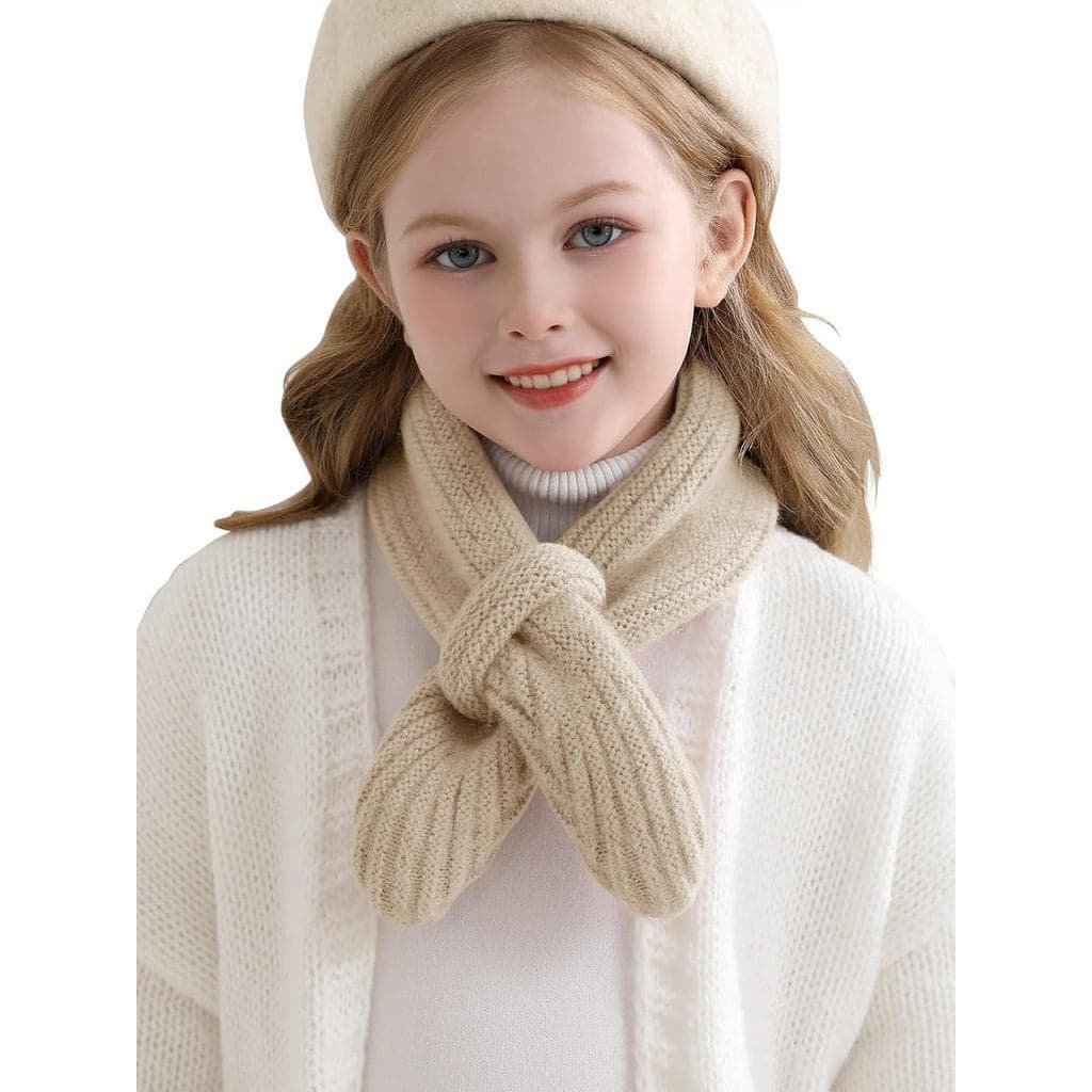Cachecol de Tricô para Meninas Haloumoning, Aquecedor de Pescoço para Crianças, Cachecol Fofo para o Inverno, 1-14 Anos