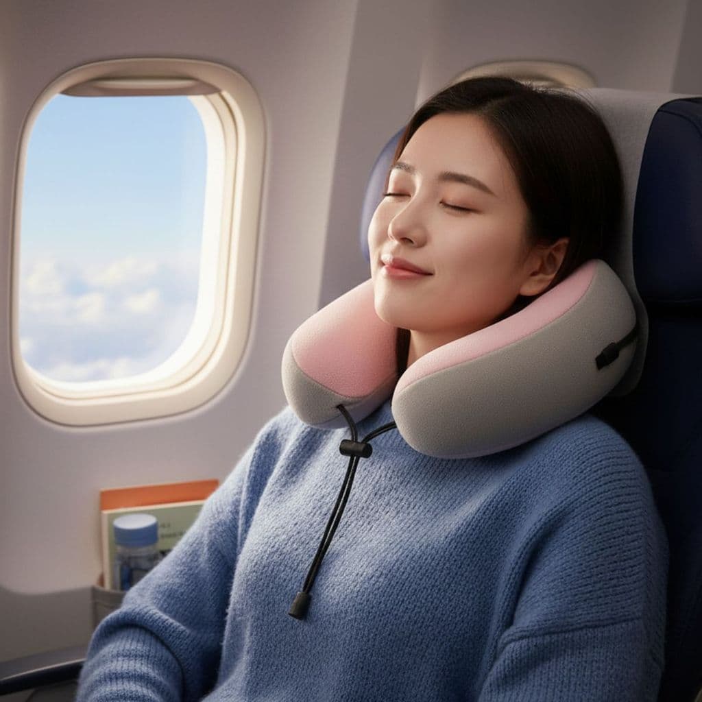 Almofada Massageadora portátil De Pescoço e Lombar para viagem Alívio de Dores e Tensão Muscular