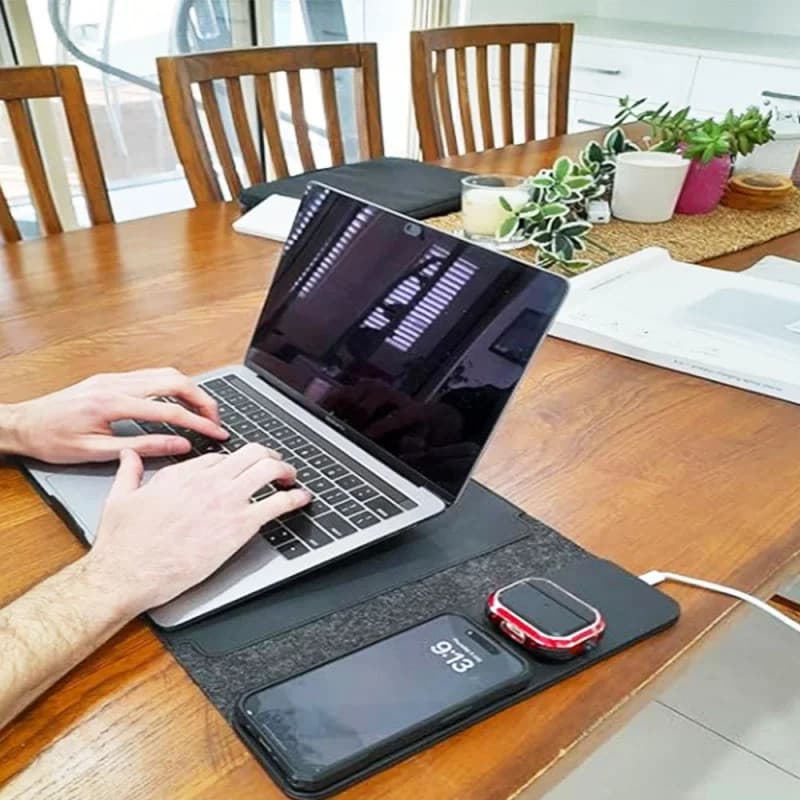 Bolsa Portátil Multifuncional Para Laptop Com Suporte Magnético Telefone , Slot Fone De Ouvido E Carregamento Sem Fio Us