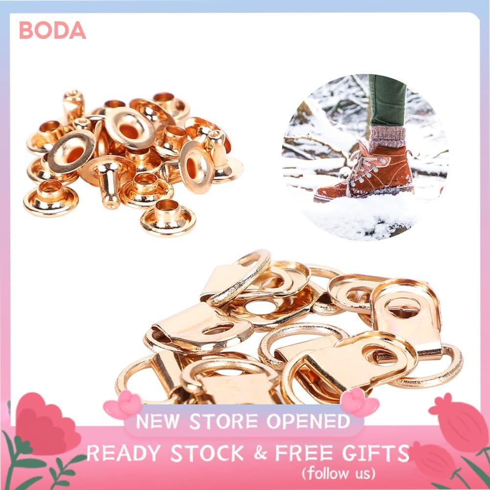 Bodas Pssopp 100 Conjunto de Gancho de Cadarço Anel D Durável e Fácil de Usar Fivela de Ilhó Ganchos de Bota de Latão
