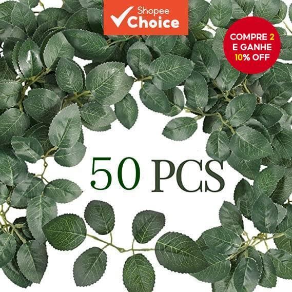 50 Peças De Folhas Verdes Artificiais , Vegetação De Seda Em Massa Para Casamento , Festa E Decoração DIY