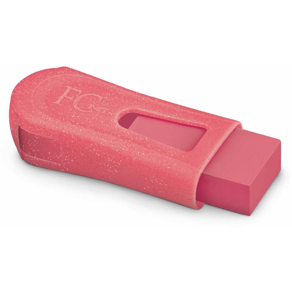 APONTADOR COM DEPÓSITO E BORRACHA GLITZ, ROSA, FABER-CASTELL