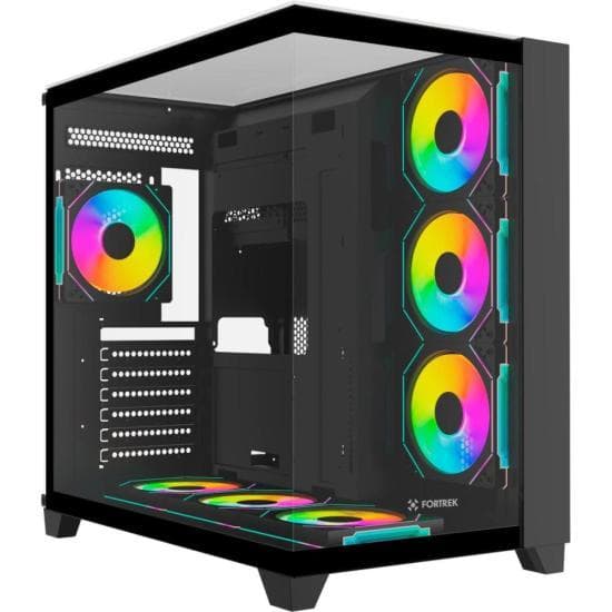 Gabinete Gamer Fortrek Clarity Full Glass Aquário Preto [F002]