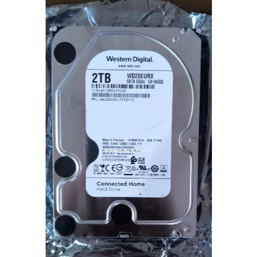 HD Interno Western Digital 2TB - WD20EURX - Sata 6GB/s - Novo - 2018 e 2019 - Connected Home - Hard Drive - NOVO