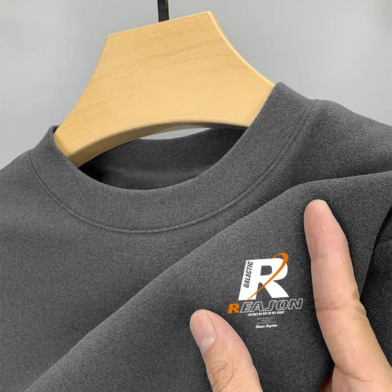 Outono inverno roupas forro de veludo alemão meia gola alta em torno do pescoço camisa de fundo impresso quente interior