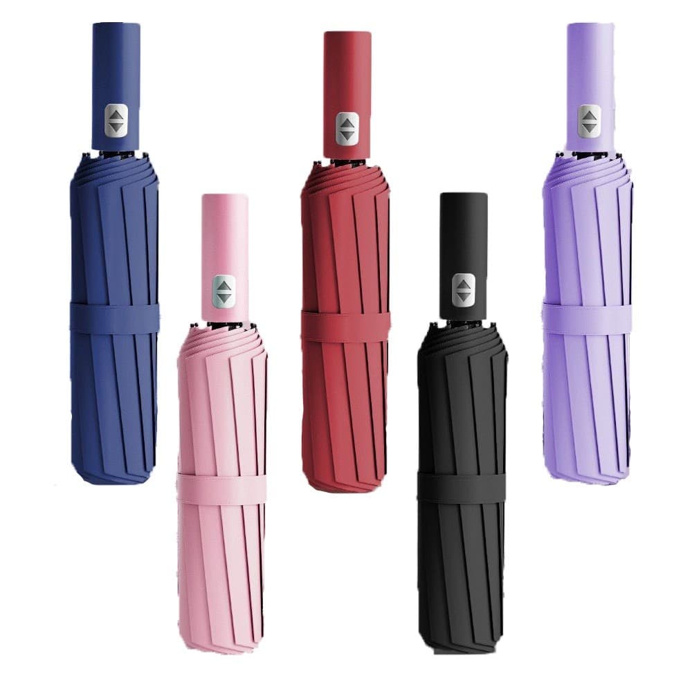 Guarda Chuva Automático 12 Hastes Grande Proteção Solar UV Reforçado Dobrável Reforçado com Capinha