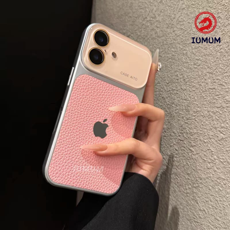 Nova Capa Protetora De Couro Elegante Para iPhone 17 16 15 14 13 Pro Max Traseira De Luxo