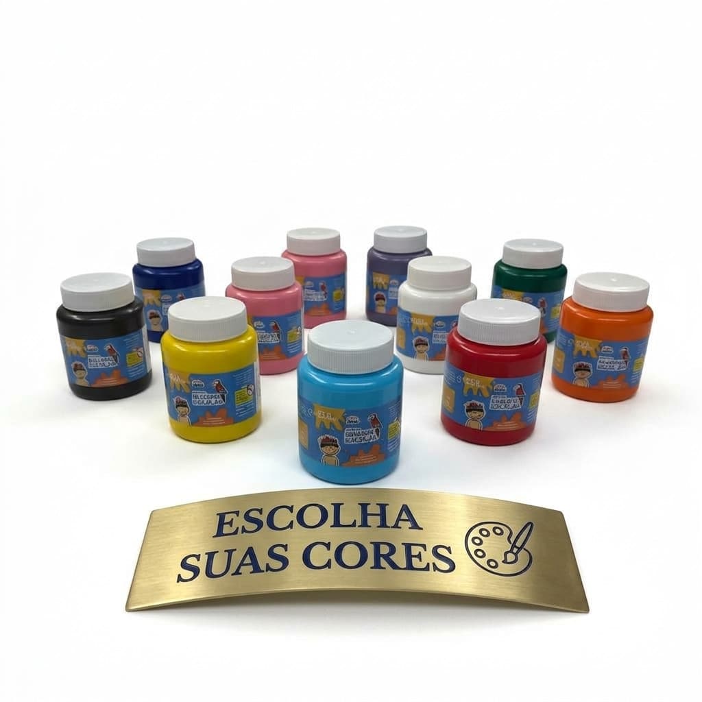 Tinta Guache Piratininga 250ml Kit 6/12 Cores Alta Cobertura Não Tóxica Escolar