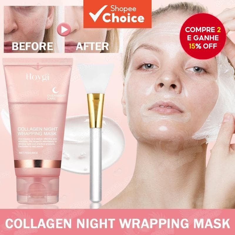Máscara Noturna Peeling de Colágeno para Limpeza Profunda, Hidratação e Firming - 75g
