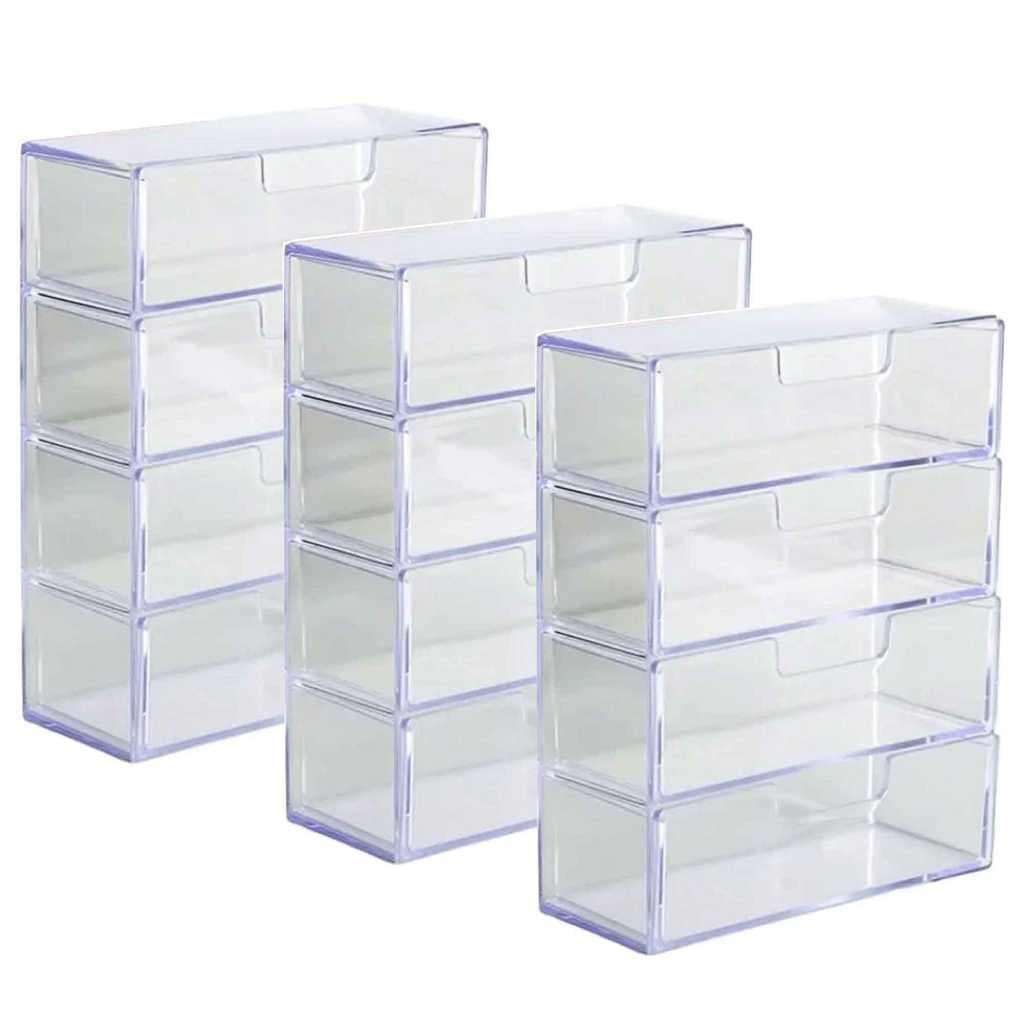 CONJUNTO 3 PORTA ÓCULOS ESCURO SOL ESTOJO 4 DIVISÓRIAS ACRILICO