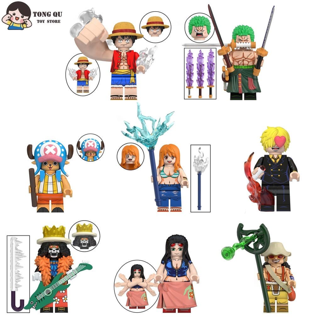 Crianças brinquedos menino presentes decorações de mesa Sanji blocos de construção