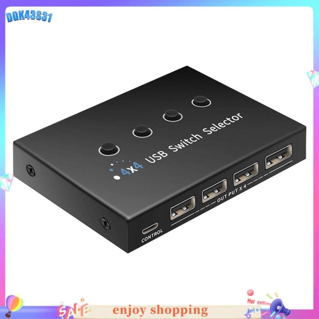 Marianbs34 Em 4 Saídas KVM USB2.0 Switch Hub Adaptador USB2.0 Impressora Splitter Switcher Para PC Laptop Teclado Mouse