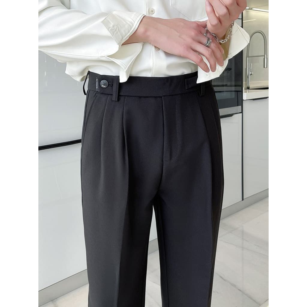 Calças Yuppie britânicas masculinas outono nicho Design terno calças napoles Drape luz roupas masculinas de luxo