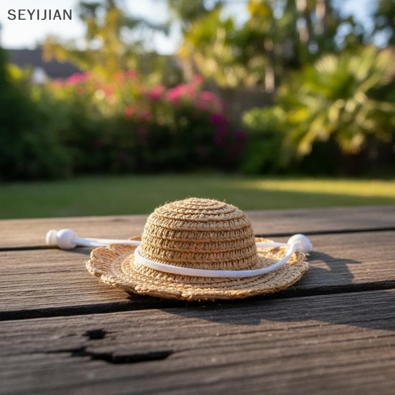 [EYS] Chapéu De Palha Para Gato E Cachorro Ajustável Mini Protetor Solar Ao Ar Livre Boné Respirável Viagens De Verão Pr