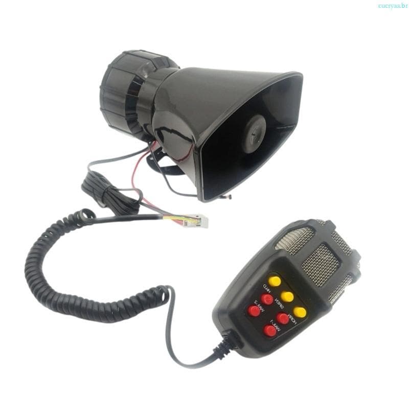 Cucrya Buzina Caminhão Profissional 12V 7 Passos Personalizáveis Saída 115dB ABS Impermeável Instalaçã