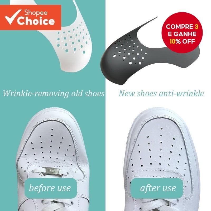 2 Protetores De Sapato Anti-Rugas – Caixa De Dedo Do Pé De Tênis , Inserções De Suporte E Antirrugas