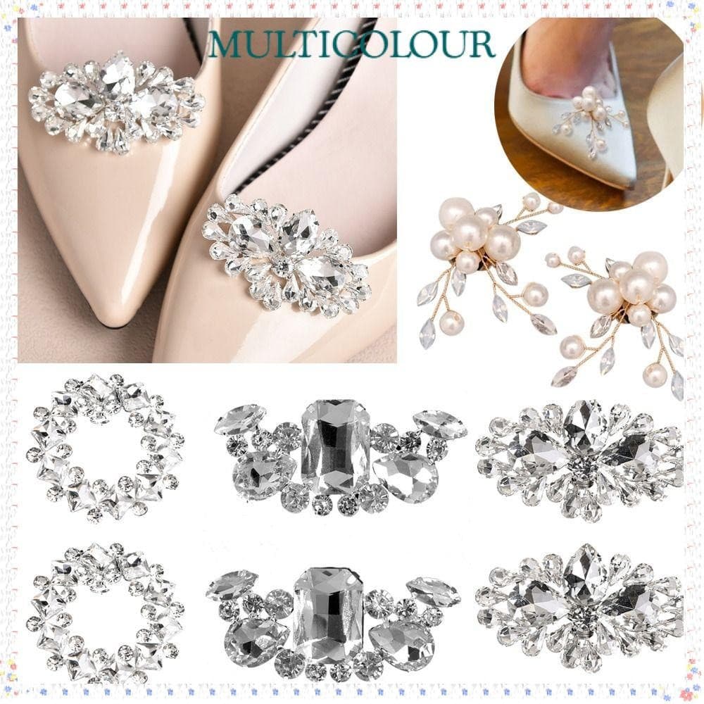 Multicolor 2 Pcs Decorações De Sapatos Femininos Broche Brilhante Clipes Decorativos