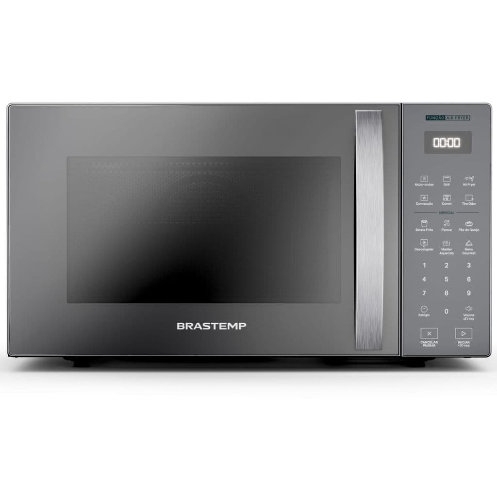 Micro-ondas Brastemp BMC29AR Bancada 29 Litros Air Fryer Cinza