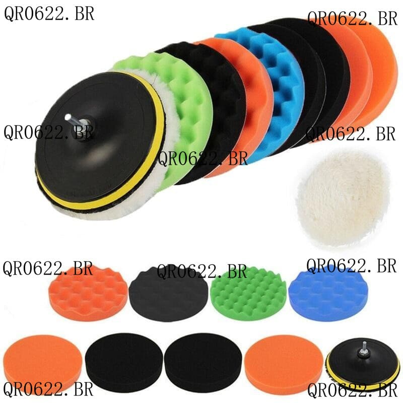 11Peças Kit Polimento para Furadeira/Polimento de Carro/Kit de Esponja de Polimento