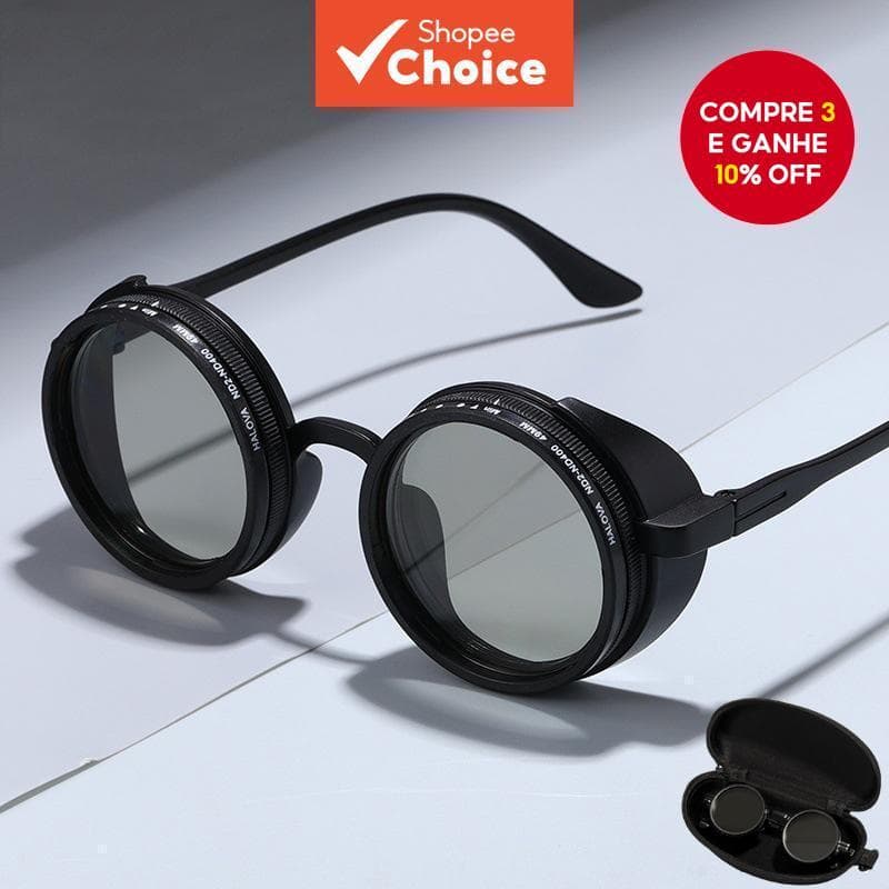 Óculos de sol polarizados, óculos de escurecimento ajustável UV400 nível ND9, óculos à prova de vento para ambientes