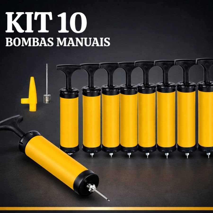 Kit 10 Bombas Manual De Ar Para Encher Bolas Com Bicos Startools