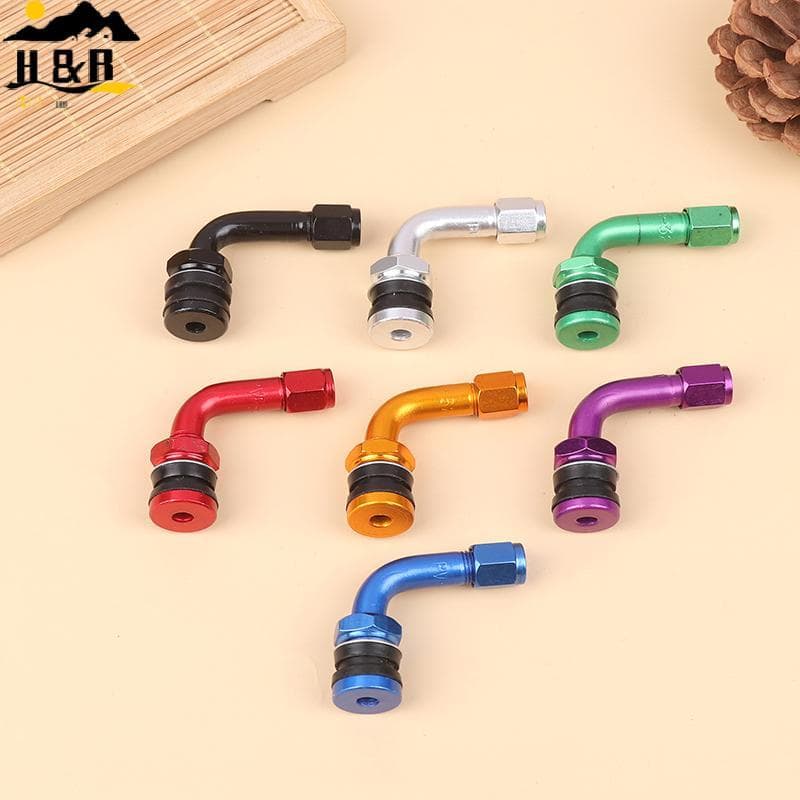 [H & B] 2 Peças Tampa Da Haste Das Válvulas Do Pneu Roda Motocicleta De Ar 90 Graus CNC Liga De Alumínio Tampas Universa